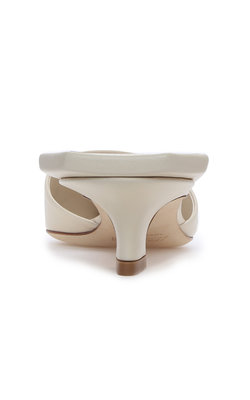 GIGI WHITE/BEIGE LEATHER MULES 