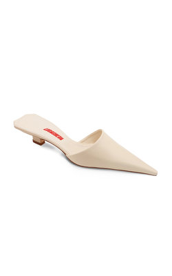 GIGI WHITE/BEIGE LEATHER MULES 