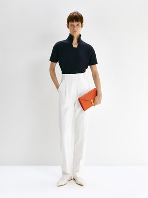 HIGH-WAISTED TROUSERS IN WHITE