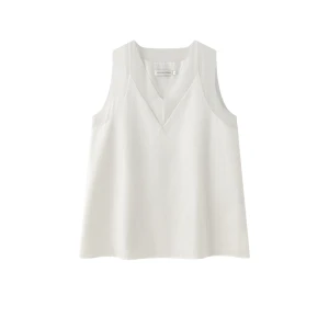 IRENE PATCHED SILK TANK WHITE
