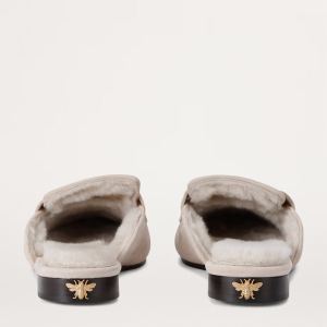 SLIPPERS IVORY SUEDE&SHEARLING 