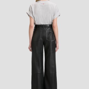 LEATHER ALINA TROUSER IN BLACK
