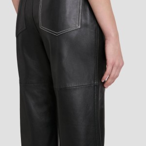 LEATHER ALINA TROUSER IN BLACK