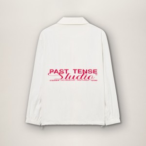 LOGO COACH JACKET IN OFF WHITE