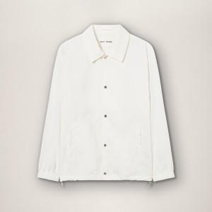 LOGO COACH JACKET IN OFF WHITE