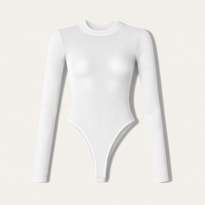 BODYSUIT WITH LOW WAISTLINE IN IVORY AW25