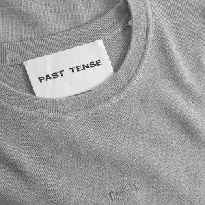 MILANO KNIT CREWNECK T-SHIRT IN GREY MELANGE