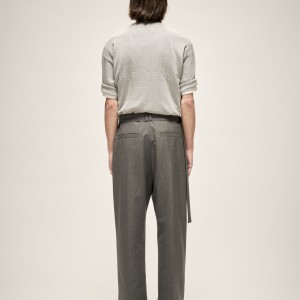 MILANO KNIT CREWNECK T-SHIRT IN GREY MELANGE