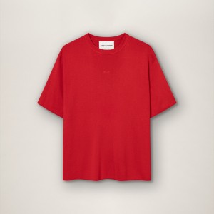 MILANO KNIT CREWNECK T-SHIRT IN RED