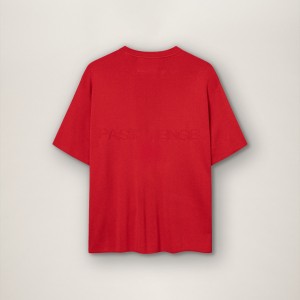 MILANO KNIT CREWNECK T-SHIRT IN RED