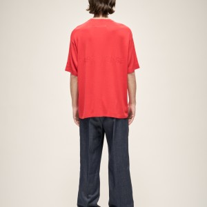 MILANO KNIT CREWNECK T-SHIRT IN RED