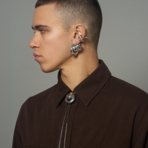 MULTI BLOW UP EAR CUFF IN SILVER