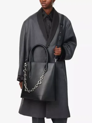 NOONA TOTE TALL IN BLACK AND CHROME