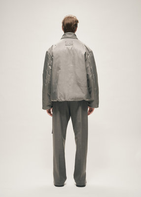 NYLON BOMBER JACKET SILVER GREY