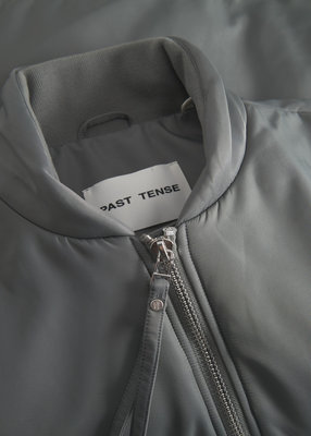 NYLON BOMBER JACKET SILVER GREY