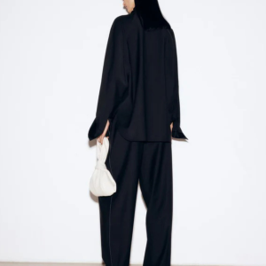 OVERSIZE BLACK WOOL TROUSERS 