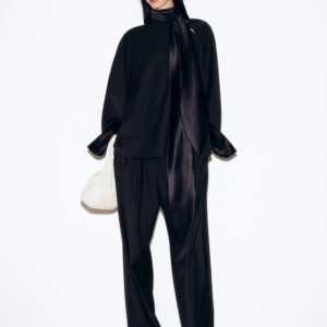 OVERSIZE BLACK WOOL TROUSERS 