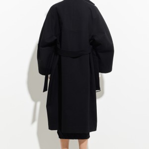 COAT WITH SPECIAL SLEEVE CONSTRUCTION BLACK CANVAS