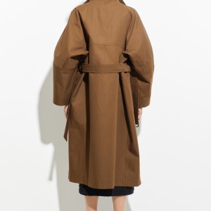 COAT WITH SPECIAL SLEEVE CONSTRUCTION CHESTNUT