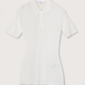 POLO KNIT TOP IN IVORY