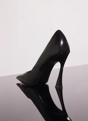 BLACK LEATHER FANG  95 PUMP