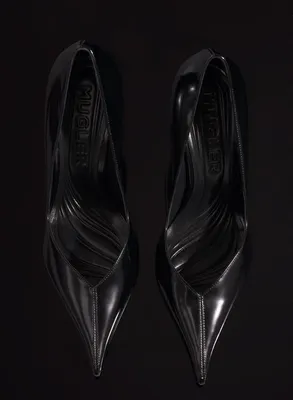 BLACK LEATHER FANG  95 PUMP