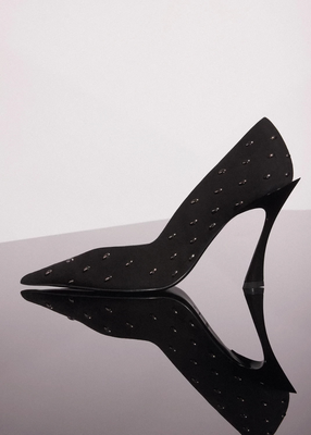 PUMP SUEDE BLACK/BLACK HEEL