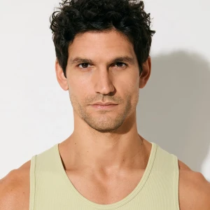 M - RIB TANK TOP IN LEMON GRASS