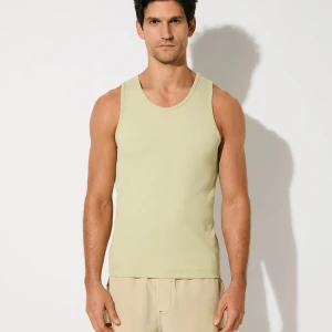 M - RIB TANK TOP IN LEMON GRASS