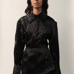 SALL SILK SHIRT IN BLACK