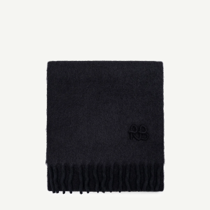 BLACK SCARF WOOL/ALPACA/MOHAIR