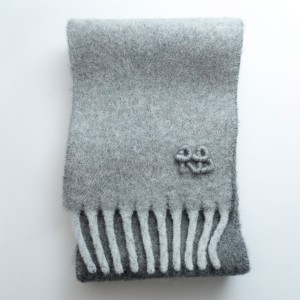 GREY SCARF RB-LOGO