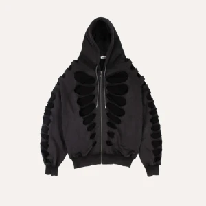 AVAVAV OS SHOULDERLESS HOODIE CUT-OUT BLACK