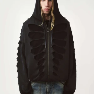 AVAVAV OS SHOULDERLESS HOODIE CUT-OUT BLACK