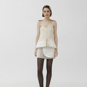 SKIRT WITH APRON IN IVORY