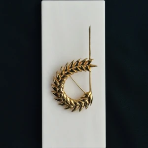 SPIKELET LARGE BROOCH IN GOLD