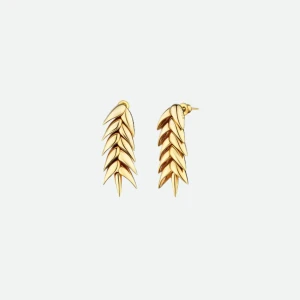 SPIKELET SHORT EARRINGS IN GOLD AW25