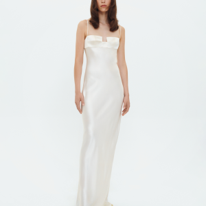 SQUARE BRA DRESS IN CREME BRULEE