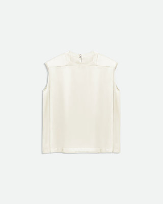 SQUARE NECK TOP IN CREME BRULEE