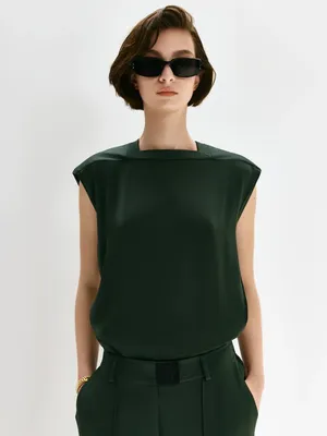 SQUARE NECK TOP IN CREME BRULEE