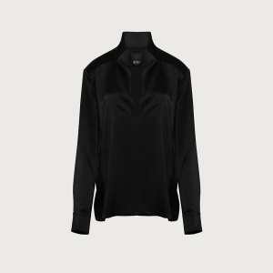 STAND-COLLAR BLOUSE BLACK