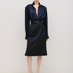 STAND-COLLAR BLOUSE DARK/NAVY