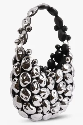 STONE CLOUD  BAG MEDIUM CHROME AND BLACK