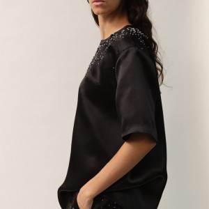TOSHI SILK TOP IN BLACK
