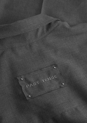 TROPICAL WOOL SNAP CLOSURE L/S SHIRT GREY MELANGE