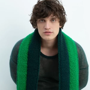 TWO-COLORED SCARF LOGO-PATCH