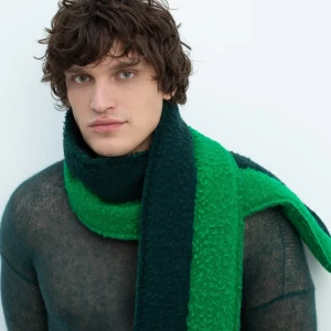 TWO-COLORED SCARF LOGO-PATCH