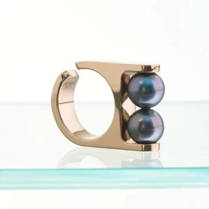 Untitled Ear Cuff/ Ring 02 18K ROSE GOLD/TAHITIAN PEARLS