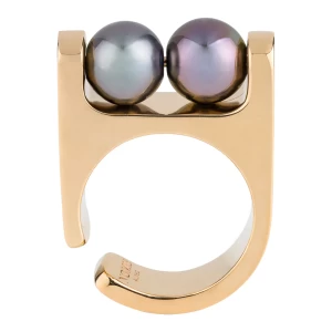 Untitled Ear Cuff/ Ring 02 18K ROSE GOLD/TAHITIAN PEARLS