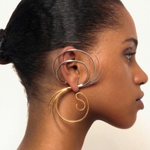 VORTICE EARRINGS LARGE  IN SILVER/GOLD